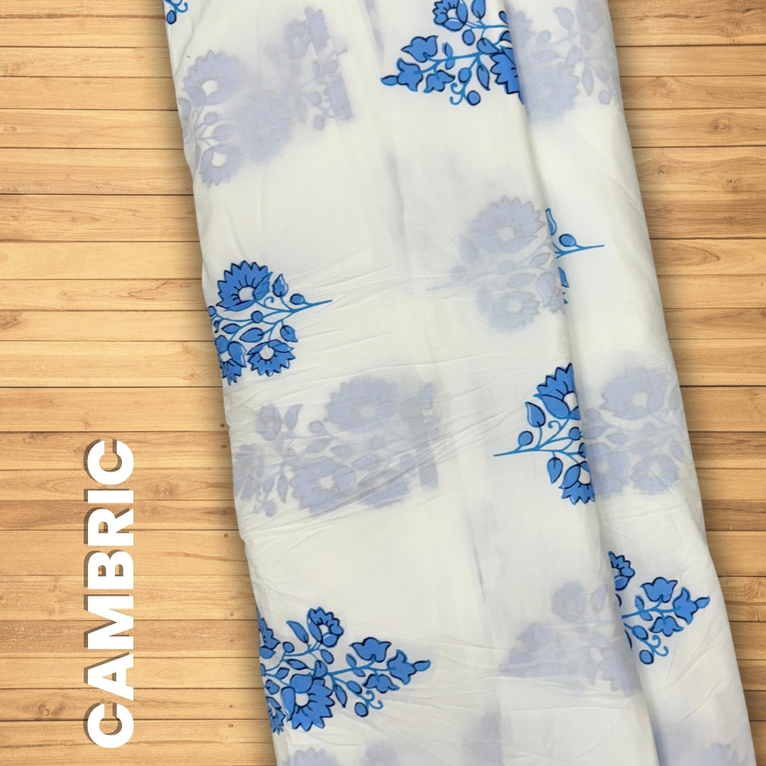 Buy Cambric Single Flower Set Printed Fabric