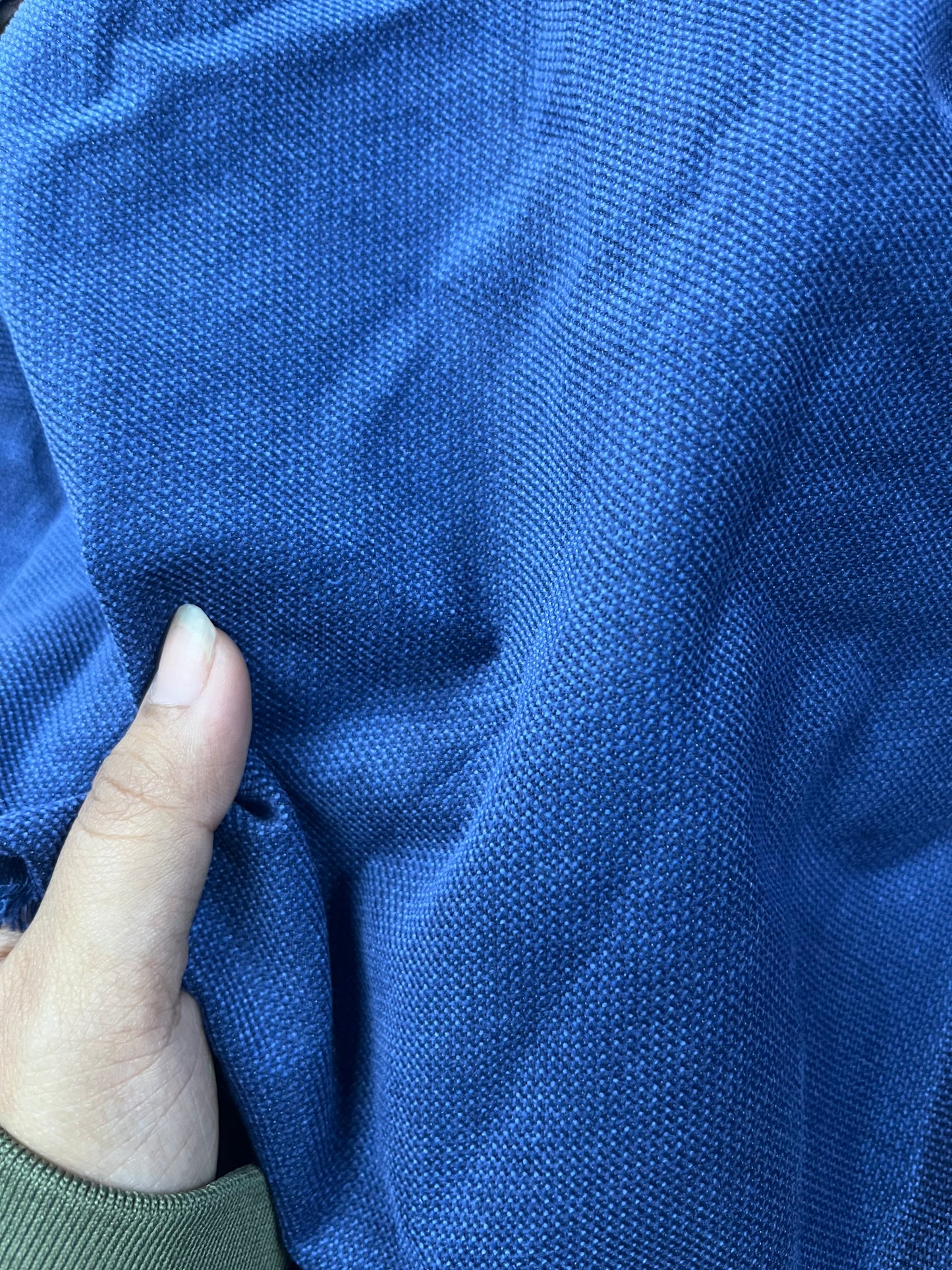 Buy Corduroy Dobby Solid Blue Fabric