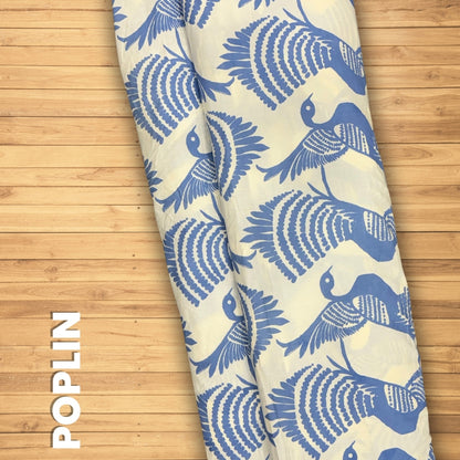 Buy Poplin Peacock Printed Fabric