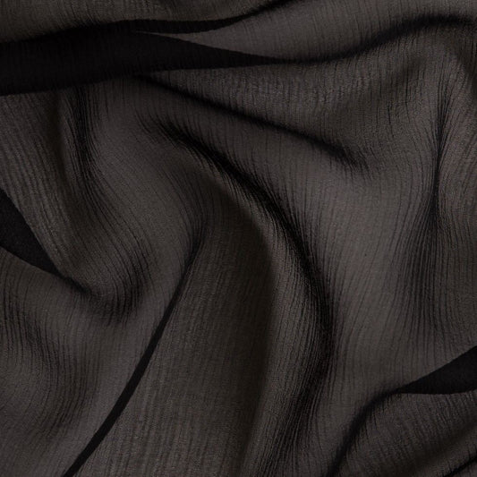 Buy Crushed Black Chiffon Fabric