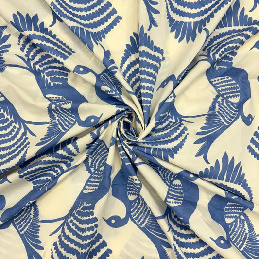 Buy Poplin Peacock Printed Fabric