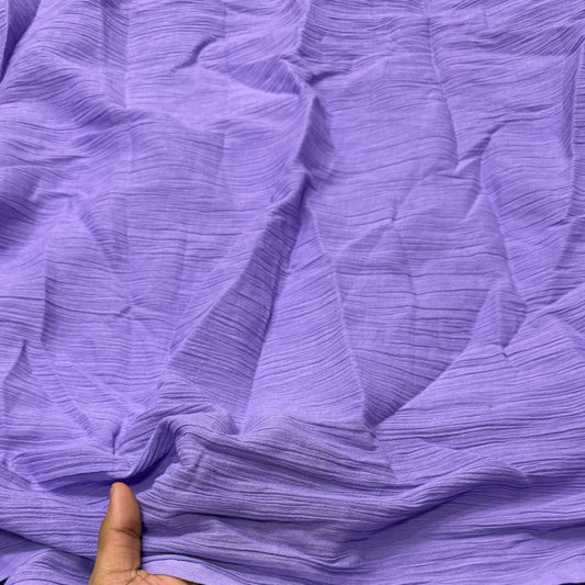 Buy Cotton Crinkled Crepe Lavender Solid Fabric