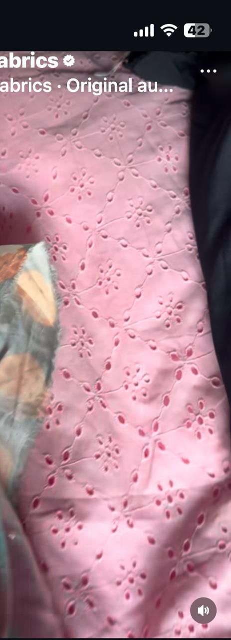 Buy Cotton Hakoba Baby Pink Diamond Floral Fabric