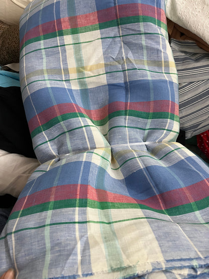 Buy Pure Linen Shirting Check Fabric