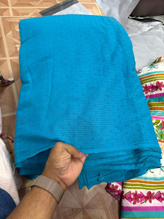 Buy Cotton Dobby Soothing Blue Striped Fabric