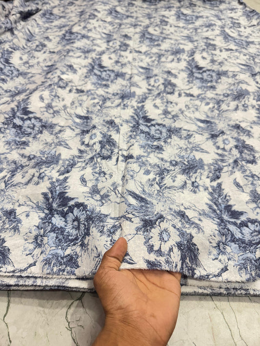 Buy Cotton Viscose Toile Aesthetic Flower Fabric
