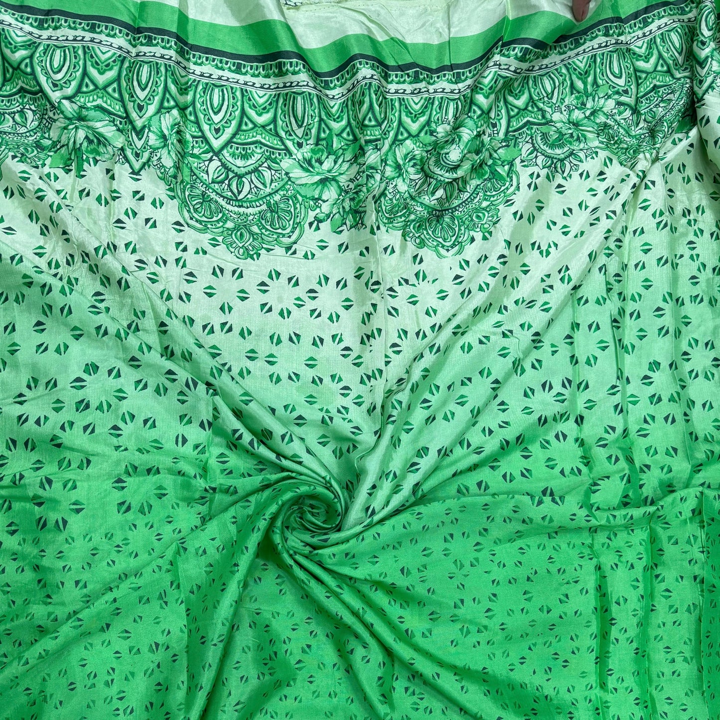 Buy Viscose Green Ombre Printed Fabric