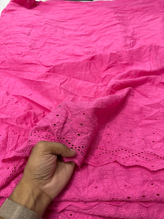 Buy Cotton Hakoba Hot Pink Diamond Border Design