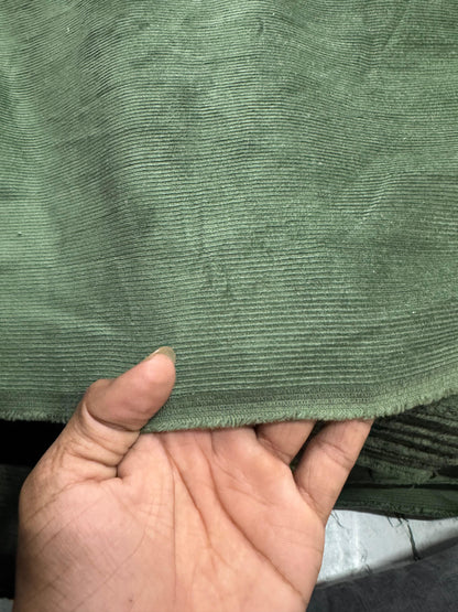 Buy Corduroy Solid Green 10 Wale Fabric - MAF 