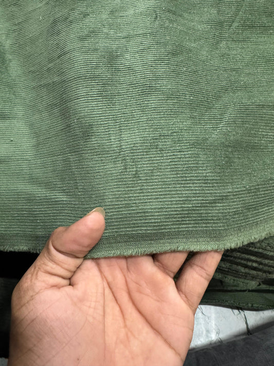 Buy Corduroy Solid Green 10 Wale Fabric