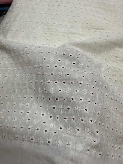 Buy Linen White Hakoba Flowery Cutwork