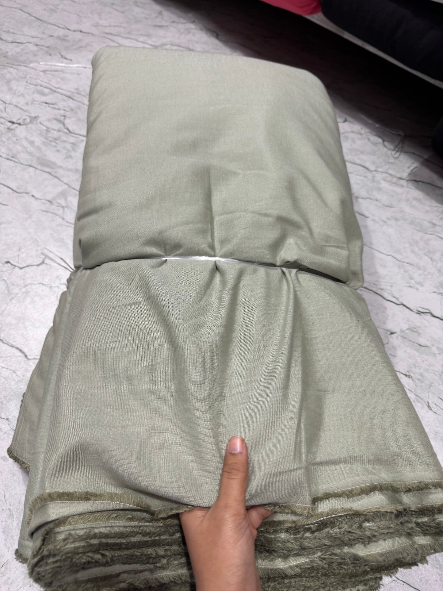 Buy Pure Linen Solid Fern Green Fabric