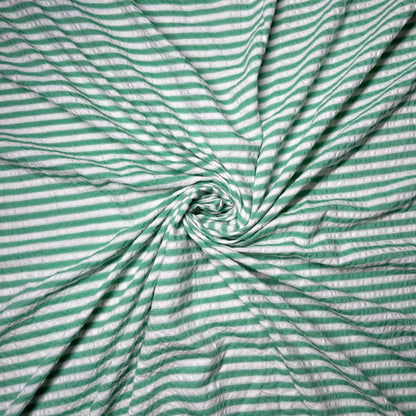 Premium Seersucker Formal Green Stripe Fabric