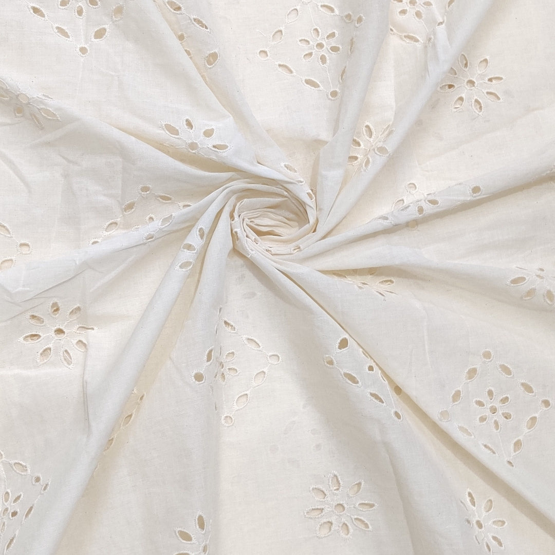 Buy Cotton White Hakoba Square Phool