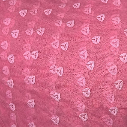 Mesh Embroidery Baby Pink Trikon Fabric