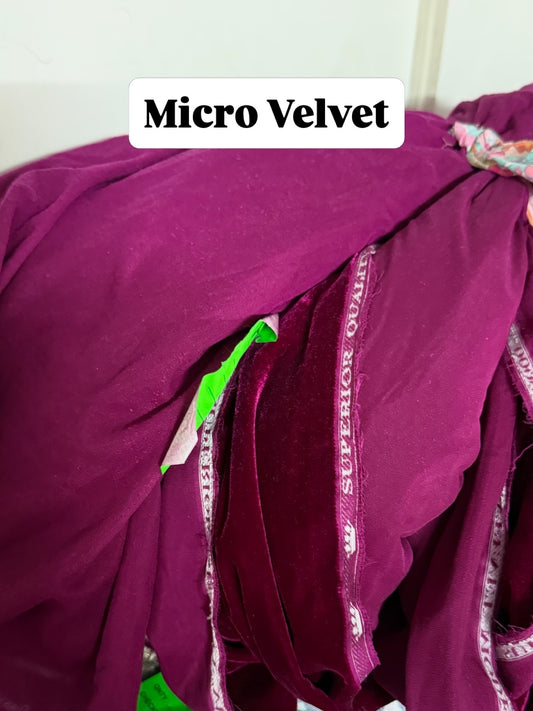 Buy Magenta Micro Velvet Fabric