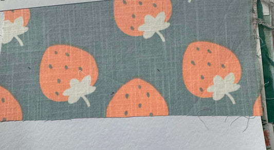 Buy Fine Mul Cotton Slub Strawberry Printed Fabric