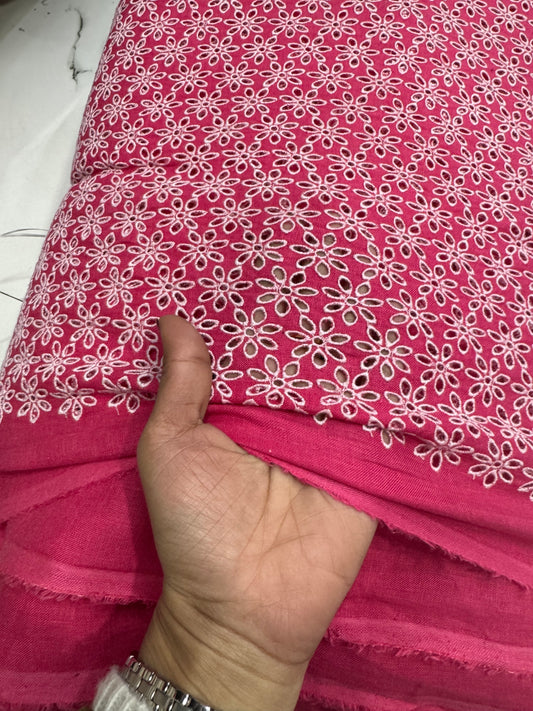 Buy Linen Hot Pink Hakoba Heavy Flowery