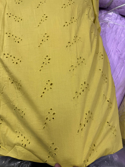 Buy Cotton Hakoba Pista Green Leaf Cutwork Embroidery