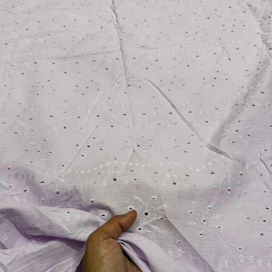 Buy Hakoba Lavender Oval Cutwork Fabric