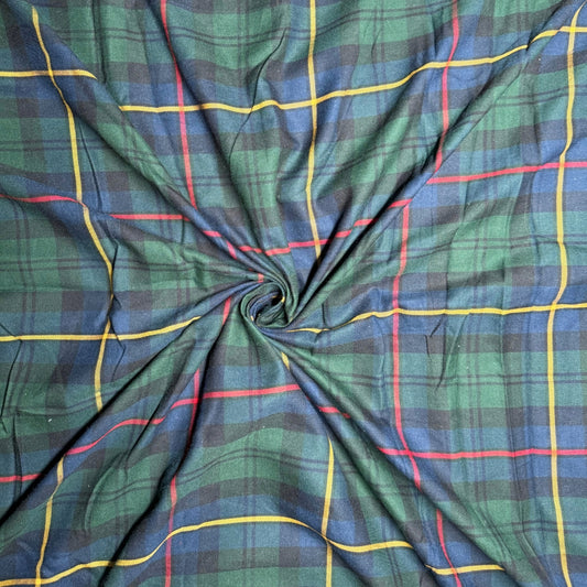 Buy Cotton Twill Check Blue & Yellow