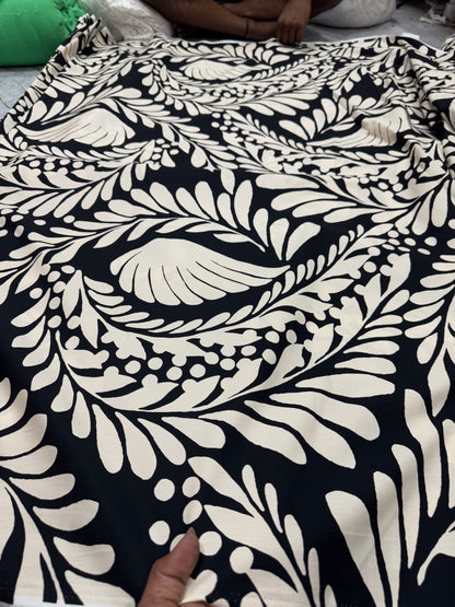 Buy Cotton Poplin White Wing Printed Fabric