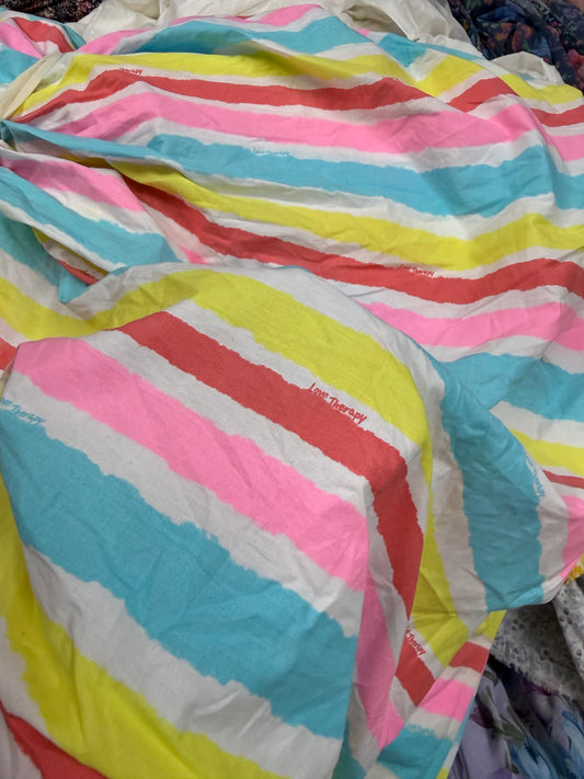 Buy Poplin Multi Abstract Stripe Printed Fabric