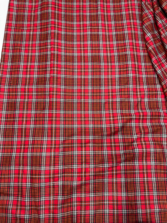 Buy Cotton Twill Check British Red Fabric
