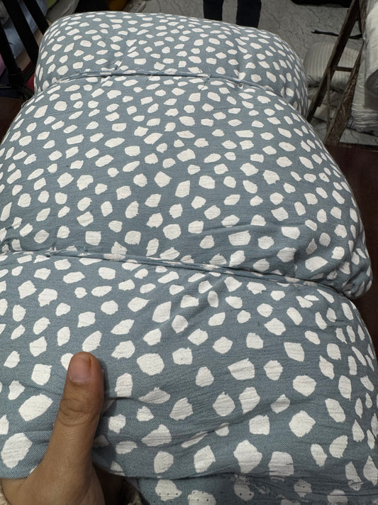 Buy Cotton Crinkled Animal Printed Grey Base Fabric