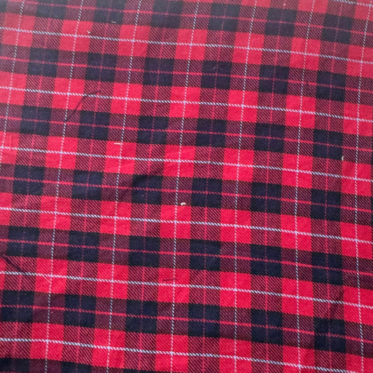 Buy Cotton Yarn Dyed Check Red & Black Shirting Fabric