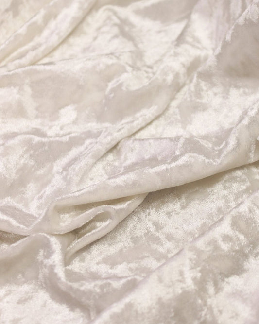 Buy Solid White Cotton Velvet