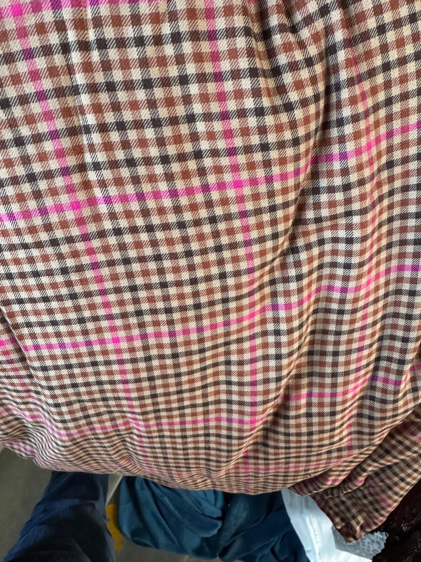 Buy Cotton Twill Pink Line Check Fabric