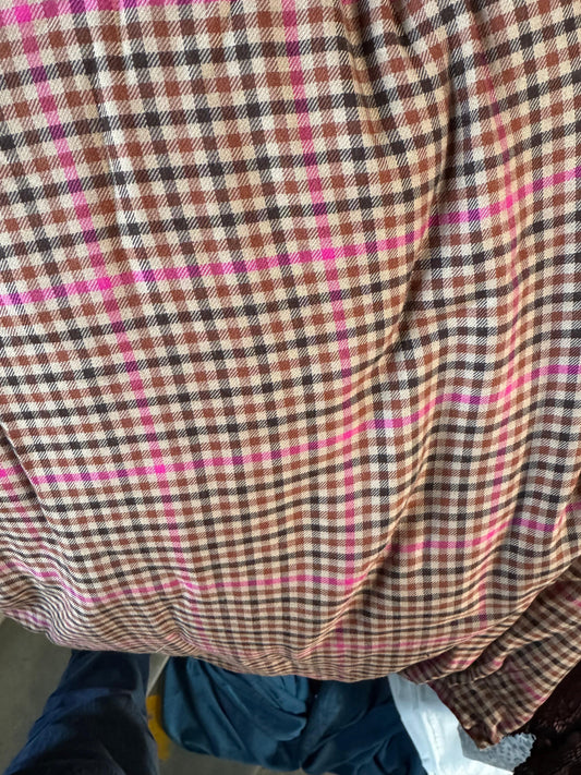 Buy Cotton Twill Pink Line Check Fabric