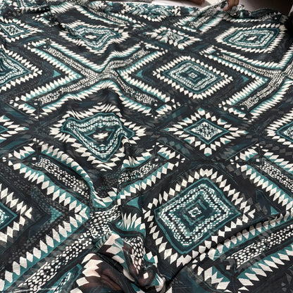 Buy Viscose Chiffon Boho Diamond Printed Fabric