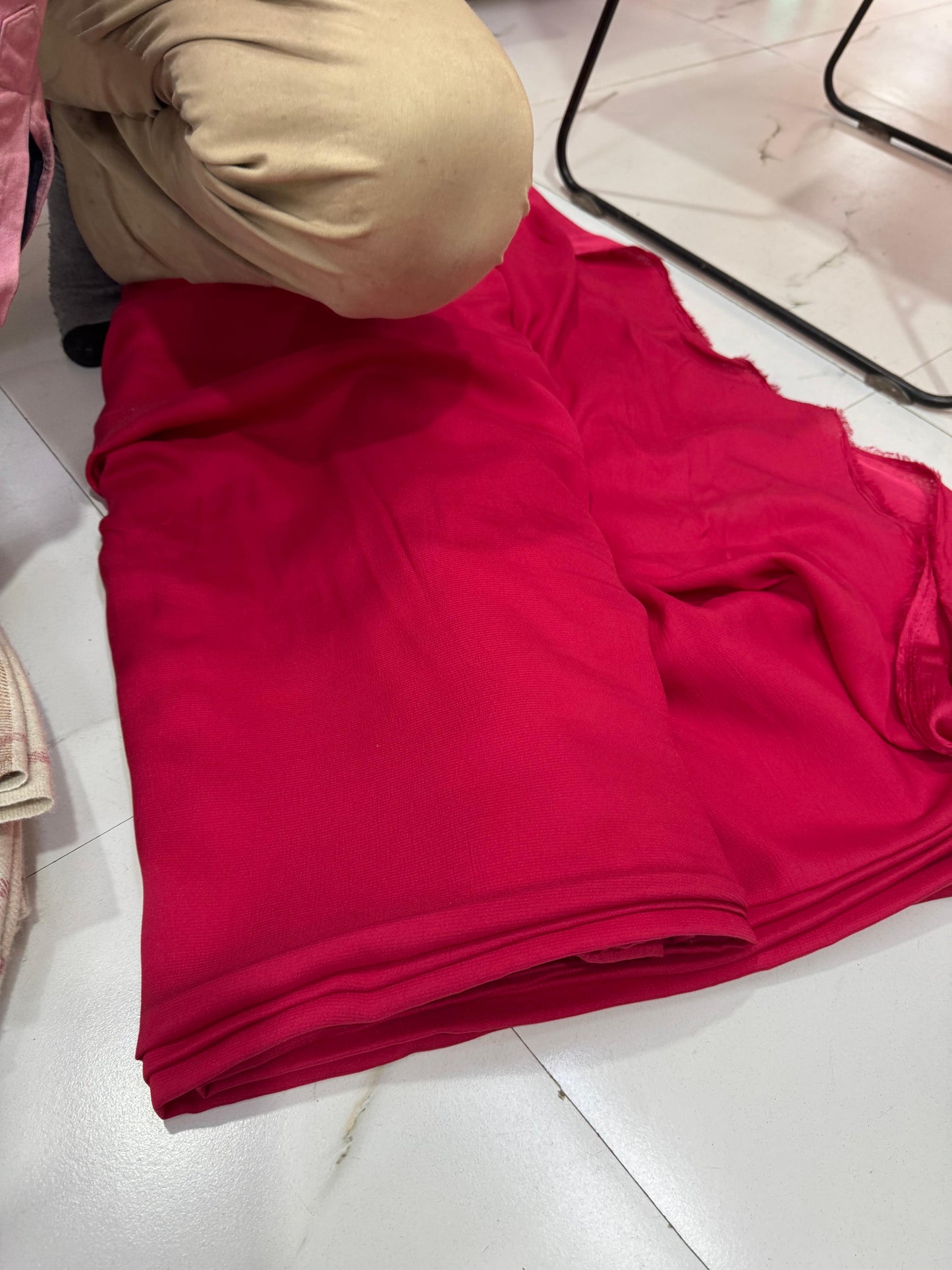 Buy Natural Bubble Silk Solid Pink Fabric