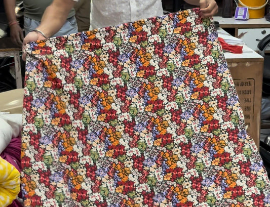 Buy Cotton Poplin Filled Floral Dark Tone Printed Fabric