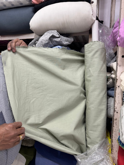 Buy Pure Linen Solid Pista Green Safari Fabric