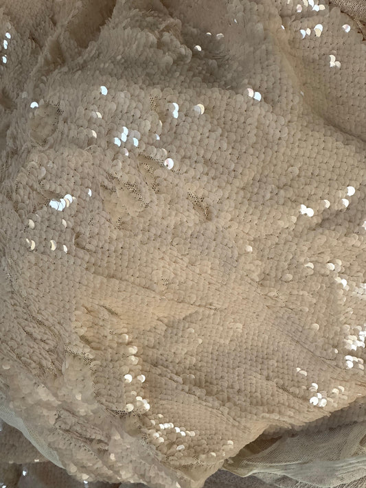 Buy Sequins Ivory Coloured Fabric