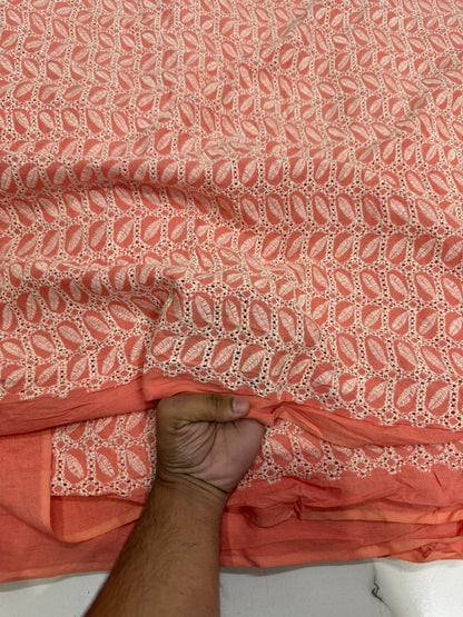 Buy Cotton Hakoba Candy Orange Box Leaf Embroidery