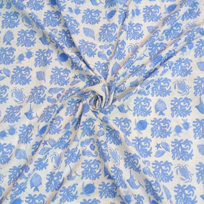 Buy Pure Italian Linen Cotton Summer Print Fabric 