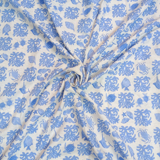Buy Pure Italian Linen Cotton Summer Print Fabric 