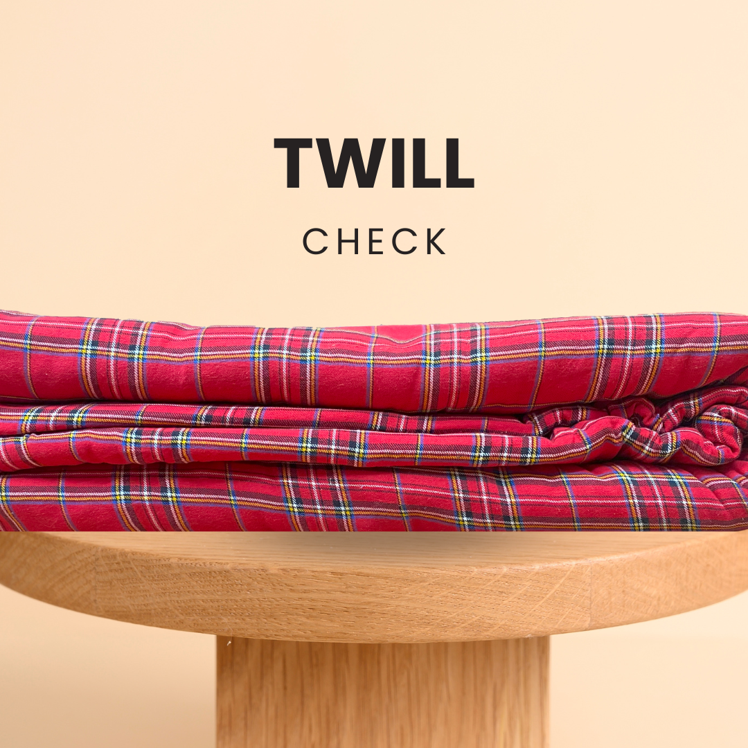 Buy Red Black Checks Twill Fabric