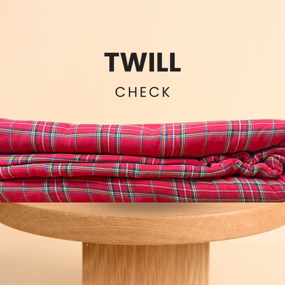 Buy Red Black Checks Twill Fabric