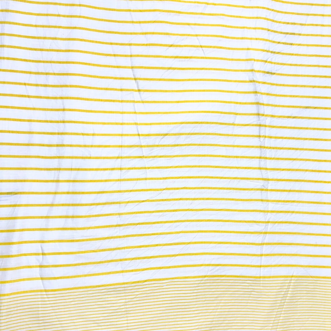 Buy Pure Yellow Stripes Linen Viscose Fabric