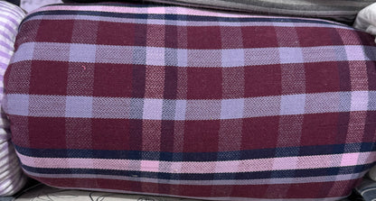 Buy Cotton Woollen Twill Purple Broad Check Fabric
