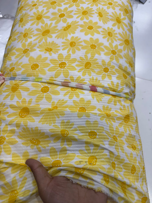 Buy Premium Cotton Seersucker Yellow Flower Fabric (Copy)