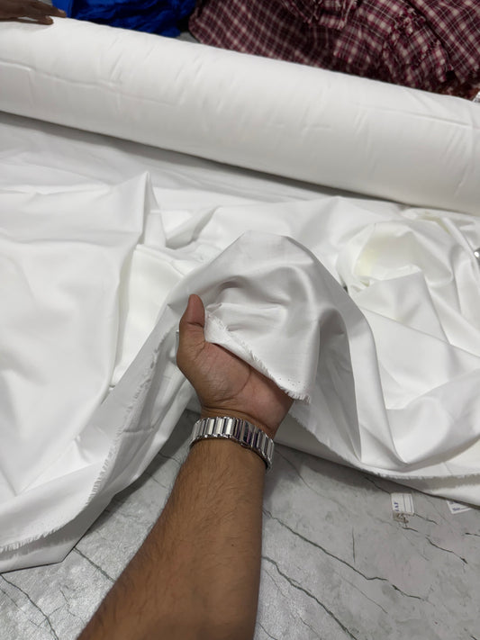 Buy Solid White Pure Cotton Satin