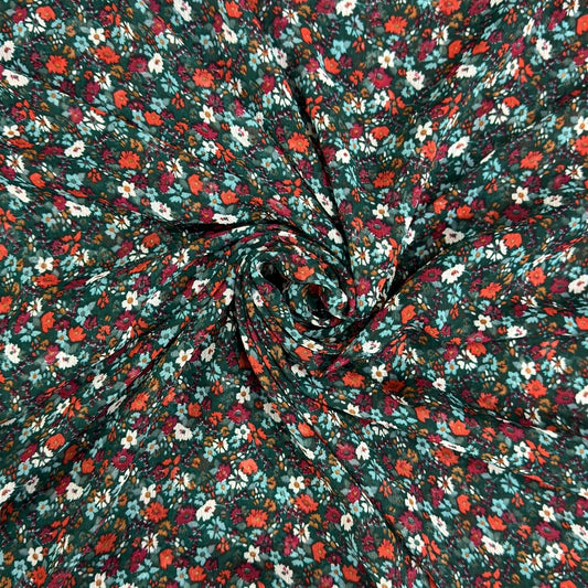 Buy Chiffon Green Floral fabric