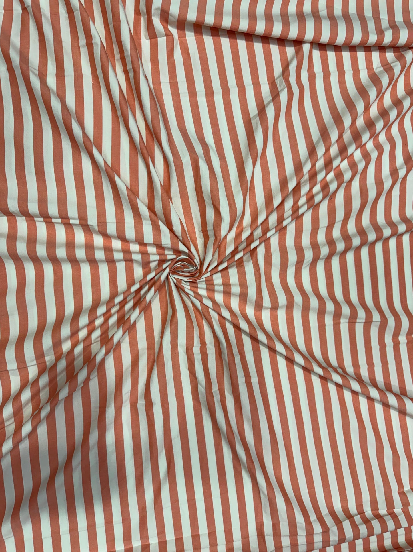 Buy 50s Poplin Peach Stripe Fabric