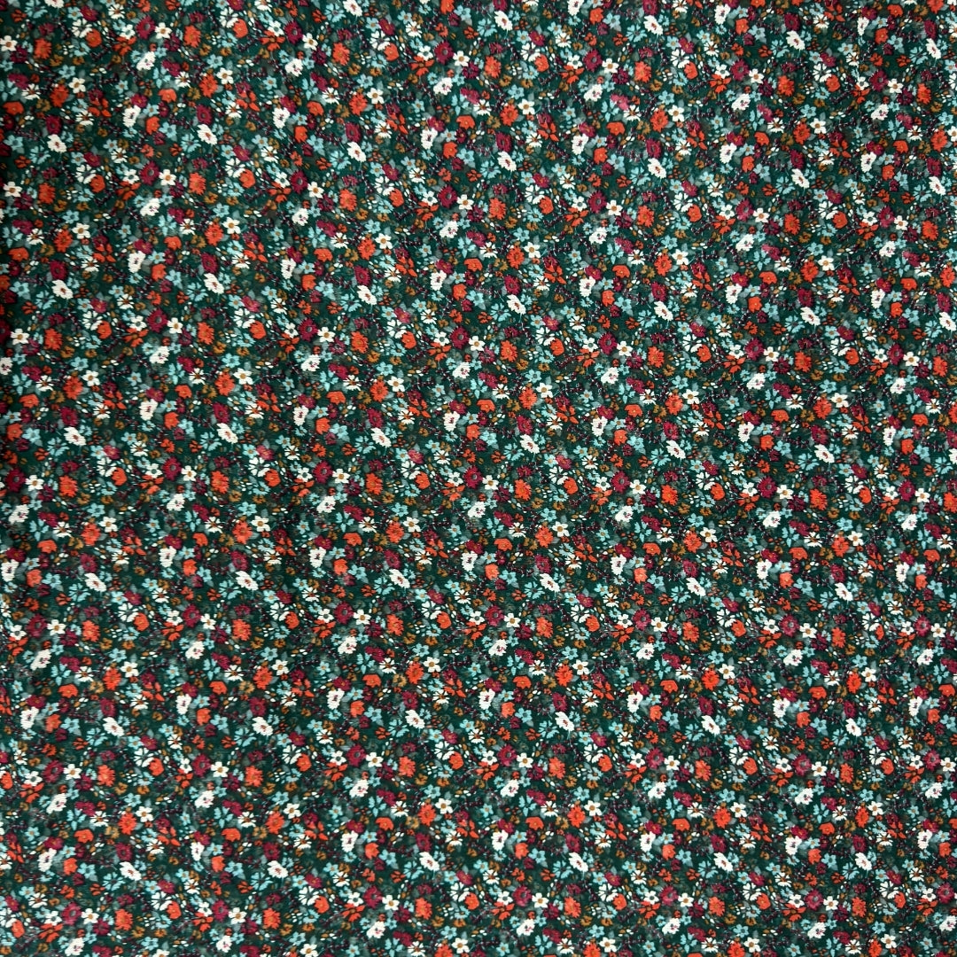 Buy Chiffon Green Floral fabric